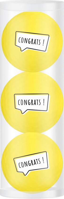 Golfpresentjes-3 gefeliciteerd golfballen -congrats - Golfcadeau-Golfgadget- Verjaardag--Golfer-Golfaccessoires-Golfbal van Birdiepal