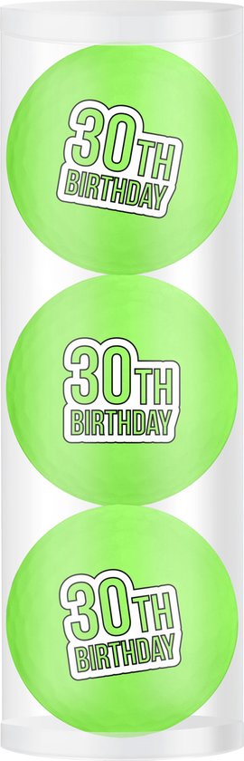 Golfpresentjes-3 Golfballen 30 jaar happy birthday-Golfcadeau-Golfgadget-Golfballen-Golfer-Golfaccessoires van Golfers Depot