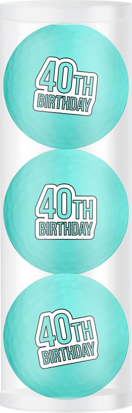 Golfpresentjes-3 Golfballen 40 jaar happy birthday-Golfcadeau-Golfgadget-Golfballen-Golfer-Golfaccessoires van Stoobz