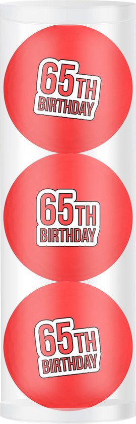 Golfpresentjes-3 Golfballen 65 jaar happy birthday-Golfcadeau-Golfgadget-Golfballen-Golfer-Golfaccessoires van Golfers Point