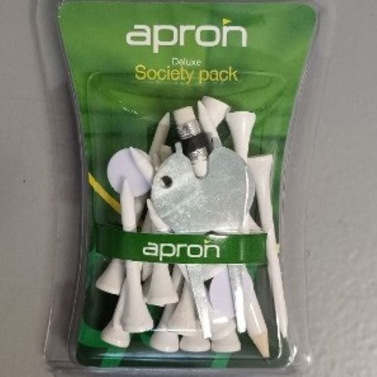 Golfpresentjes- Apron Deluxe Society Pack- 19 delig golfcadeauset - Golfcadeau-Golf accessoires - Golf gereedschap - Golf accessoires - Golftrainingsmateriaal - Training - Sport - Cadeau - Marker – tees -marker– pitchfork - Trainingsmaterialen van Apron Deluxe