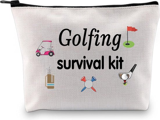 Golfpresentjes – Golf Survival make up tas -Golfcadeau voor vrouwen en mannen -Handig voor op de golfbaan- Golfgadget – Golftraining-Golf accessoires- Orgineel golfpresentje -Golfgadget – Golf humor van StarGifts
