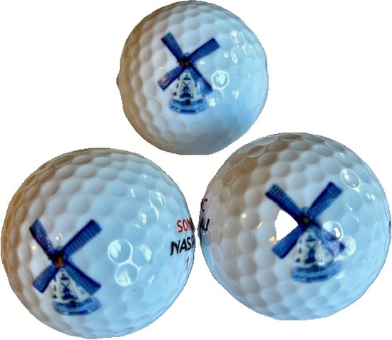 Golfpresentjes - Golfballen - Delftsblauwe Golfbal - Golfbal - Golfcadeau - Originele golfballen - Delfts Blauw - Cadeau golfer - Holland - Delftsblauwe golfballen - Golf souvenir - Holland Souvenir - van Merkloos