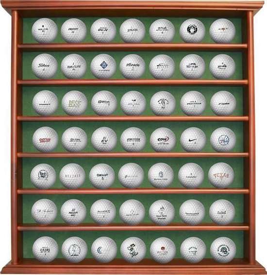 Golfpresentjes – Golfkabinet- Golfvitrine-49 ballen – Hoogwaardig KWALITEIT- Golf accessoires - Cadeau – Golftrainingsmateriaal - Stijlvol Hout golf – Cadeau golfer - Golfcadeau-Golfgadget van Theelco