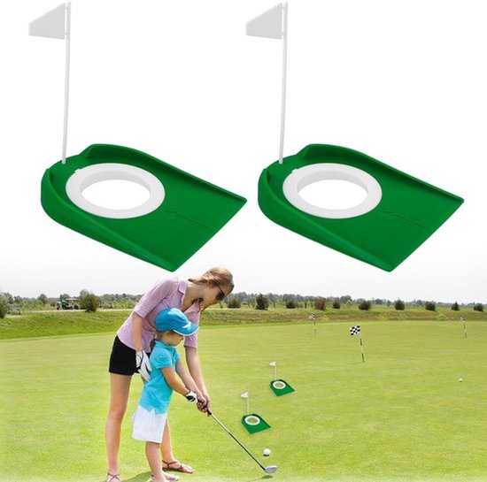 Golfputting cup met vlag - Golfputtingoefenhulp - Kunststof golftraining - Voor binnen en buiten - Thuis, binnenplaats, gazon