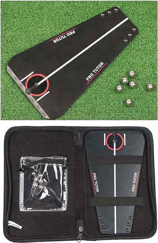 - Golfputtingtrainer - Uitlijning - Binnen en buiten - Trainingshulpmiddel - Stevig, duurzaam oefenapparaat voor putting - Geschikt voor golf - Zwart - 13 x 6,5 x 22 cm van Merkloos
