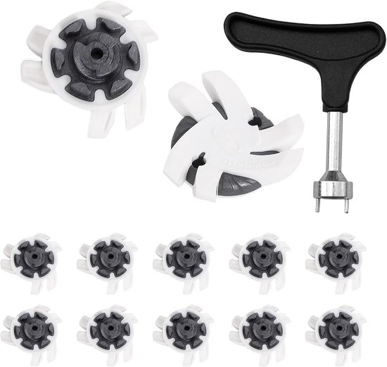 Golfschoen Noppen - Golfpunten Golfspikes - Verbeter Grip Golf - Sneldraaiend Systeem - 12 stuks - Wit van Merkloos