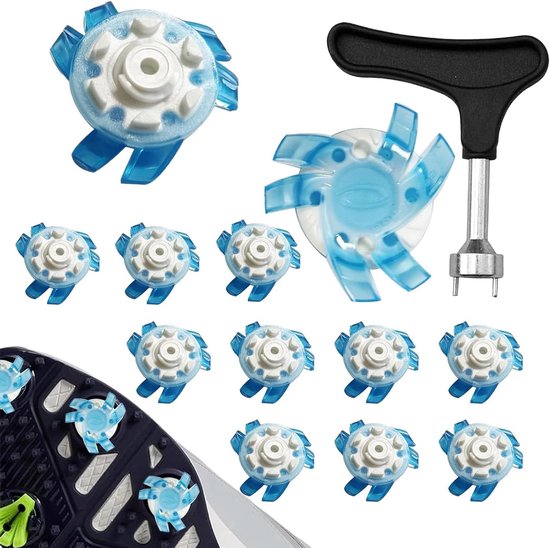 Golfschoen Spikes - Schoenplaatjes Vervanging - Verbeterde Grip - Universeel Ontworpen - 12 Stuks - Blauw