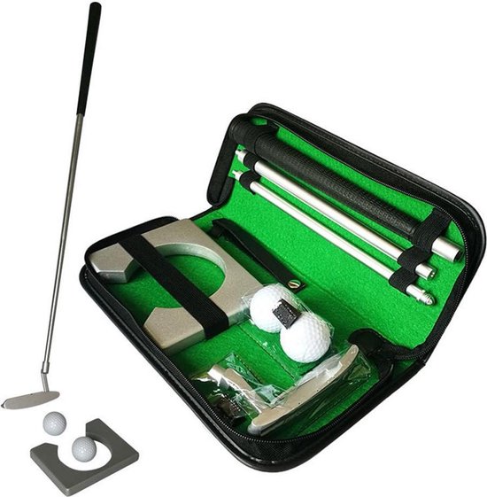 Golfset draagbaar set met golfputter/golfstok twee golfballen - golfhol-opbergcase-golftraining*golfaccessoires-indoor Putter set van Longfield Gardens