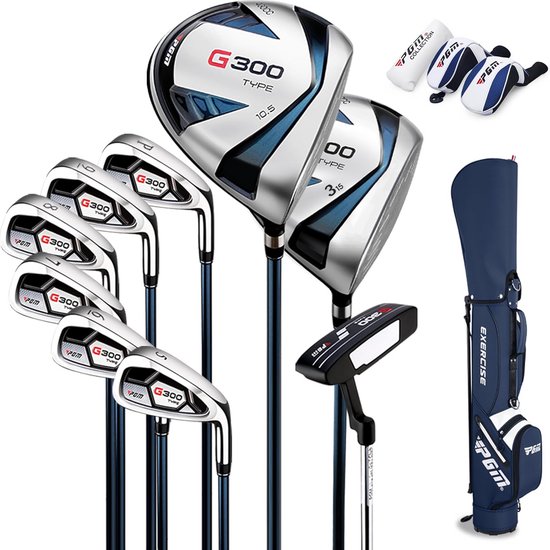 Golfset Heren - Complete Set - Sporten Buiten - Titanium Driver - 9 Stuks - Blauw