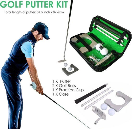 ▶ Golfset indoor/Outdoor ▶ Draagbare opbergcase ▶ Golfballen ▶ Indoor putterset ▶ incl bijbehorende accessoires ▶ TOP Selling van Merkloos