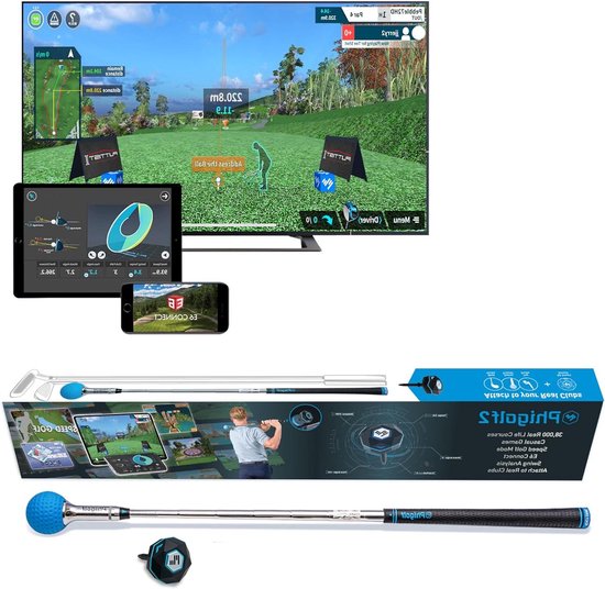 Golfsimulator met Swingstick - Golf Trainer Swing Analyser - Binnen Golfen - 3D Swing Analyse