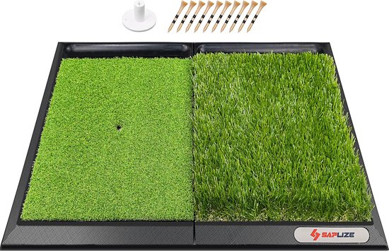 Golfslagmat - Golfoefenmat - Grote Opvouwbare Golfmat - 3-in-1 Grasmat - Fairway, Rough & Tight Lie - Golf Training - Chipping, Putting & Driving - Draagbaar - Indoor & Outdoor - Golftrainer - Kunstgras - Golf Accessoires - 3 Grassoorten van Merkloos