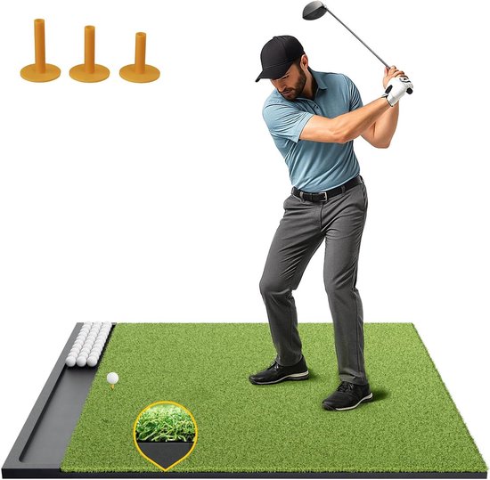 Golfslagmat - Oefenmat Golf - Swing Oefenen - Geïntegreerde Ballade - 15 x 12 m - Groen