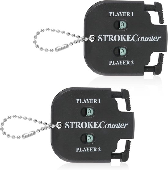 Golfslagtellers Set - Score Trackers - Golf Wedstrijden - Inclusief Reset Tool - Compact Formaat - Zwart