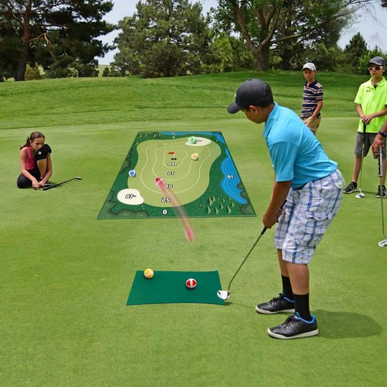 Golfspeelmat golftrainingsmat voor putting en strokes op de golfbaan - indoor en outdoor gebruik van Merkloos