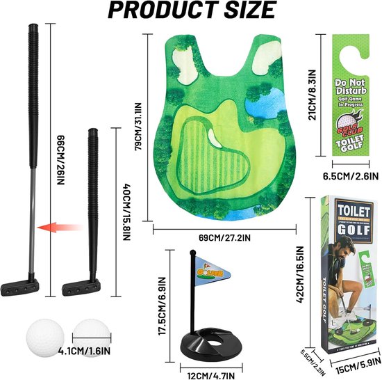 Golfspeelset voor fans en beginners - verstelbare golfclub - puttingmat en golfballen - puur entertainment - ShopVlot