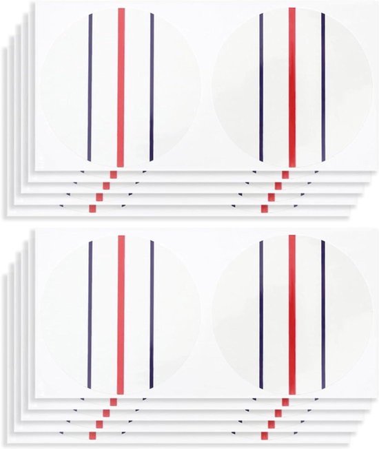 Golfstickers - Golfliefhebbers - Cirkelstickers - Golfuitlijningsstickers - Putter - 37 mm diameter - Geschikt voor twee bal putter - Wit - 10 vellen (20 cirkelstickers) - Drievoudige track.