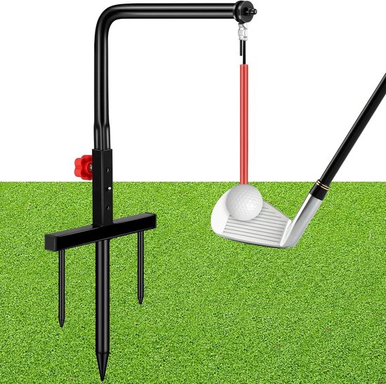 Golfswing Trainer - Golf Oefenhulp - Swing Ritme Verbeteren - 3 Hoogte Niveaus - 46 x 27 cm - Zwart