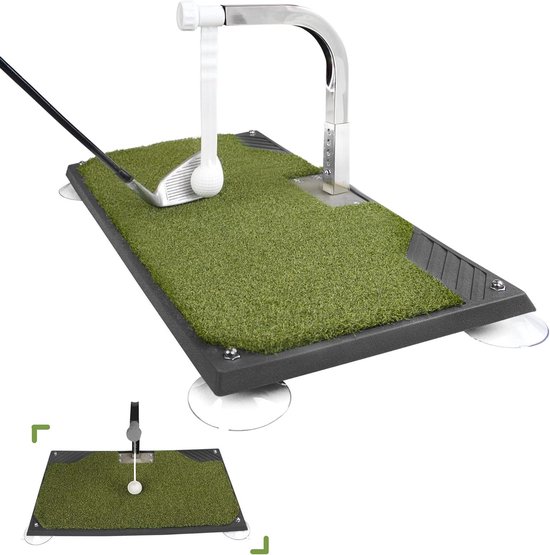 Golfswing Trainer Mat - Golf Oefenmat - Thuis Golf Oefenen - 5 Hoogte Verstellingen - 64.5 x 35.7 cm - Wit