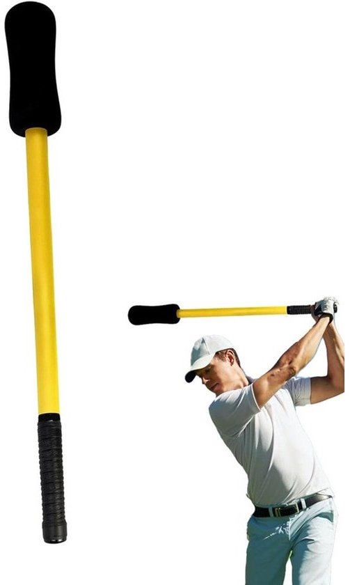 Golfswing Trainingshulp - Golftrainer Stick - Golfswing Verbeteren - Zwaartekracht Sensing Innovatie - 80 cm - Geel