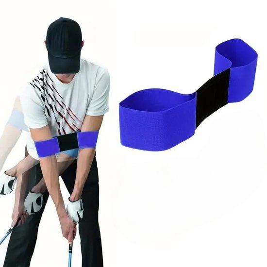 Golfswing-trainingshulpmiddel: Elastische Swingtrainer — Professionele houdingscorrectieband voor golftraining (geschikt voor mannen, vrouwen en kinderen) — Zwart van Merkloos