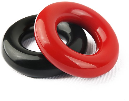 Golfswingtrainer met verzwaarde swingringen 60 mm - zwart + rood van Merkloos