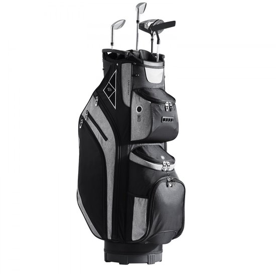 Golftas - Cartbag - 14-vaks Topverdeler - 13 Zakken - 91,4 cm Hoogte - Duurzaam - Stofkap & Afneembare Riemen - Zwart Kleurblok