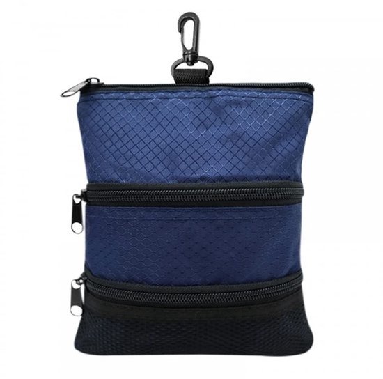 Golftas Draagbaar - Golfbal Organizer - 3-Laagse Ritssluiting - Hoogwaardig Oxford-Materiaal - Praktisch en Compact - Handig Haakontwerp - Golfaccessoire