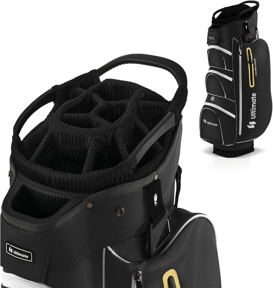Golftas - Golfkar Tas - Golfclubs Vervoeren - 15-Voudige Verdeler - 88 cm Hoog - Zwart