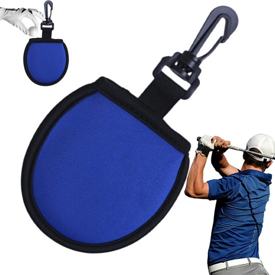 Golftas - Tas Voor Golfballen - Golftas Opbergtas - Golfbalreiniger In Zakformaat - Heuptas Voor Golfers - Met Haken - Voor Golfballen - Voor Waterfles En Handdoekhouder - Blauw van Madnet Golf