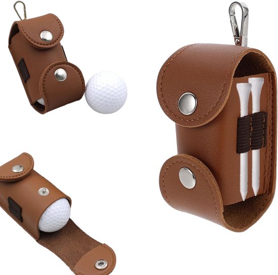 Golftas voor één persoon - professionele golftas - met heupriem en haak - unisex - tas om op te hangen - bruin van Merkloos