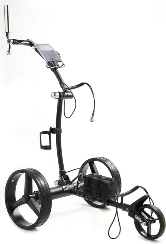 Golfted - Elektrische golftrolley - GT-AR ALUMINIUM BLACK Elektrische golftrolley met AFSTANDBEDIENING en inclusief 12 accessoires (opvouwbaar) van Golfted