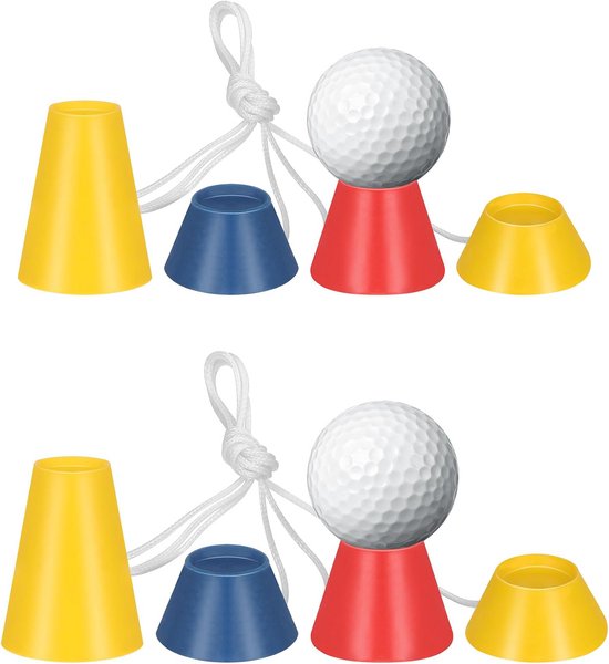 Golftees - Golfpegs - Sneeuwpegs - Golfaccessoires - Peghouders - Rubberen materiaal - 4 verschillende hoogtes - Geschikt voor koud weer, harde ondergronden, driving ranges thuis, mattraining, enz. - 2 sets
