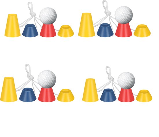 Golftees - Golfpegs - Sneeuwpegs - Golfaccessoires - Peghouders - Rubberen materiaal - 4 verschillende hoogtes - Geschikt voor koud weer, harde ondergronden, driving ranges thuis, mattraining, enz. - 4 sets