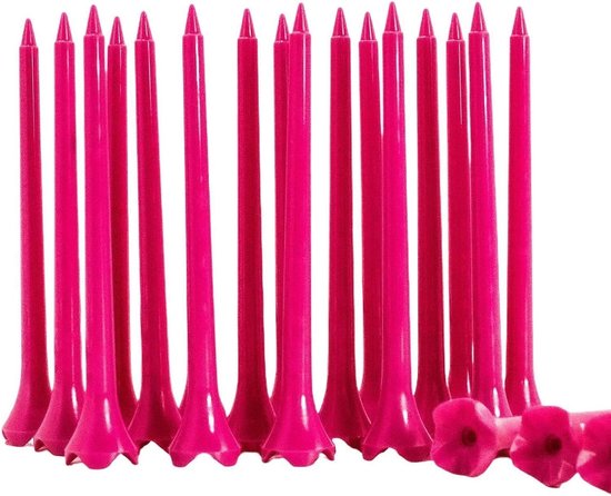 Golftees voor training - Golfballenhouder Golf Oefenhulp - Golfen Oefenen - Stabiele Bal Plaatsing - 50 stuks - Felroze