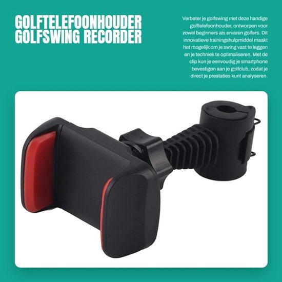 Golftelefoonhouder met clip - Golfswing recorder - Smartphone houder - Golfaccessoire - Trainingshulpmiddel - Milieuvriendelijk ABS - Smartphonehouder