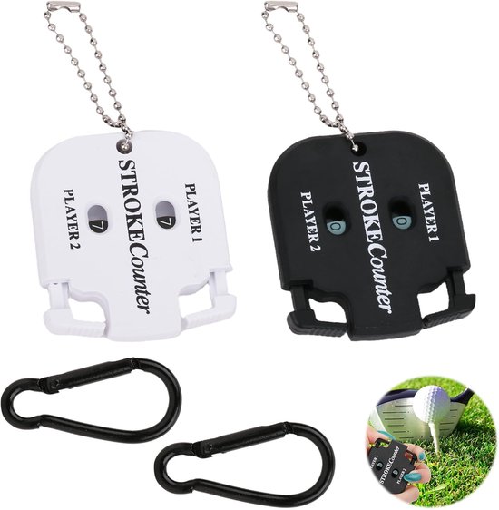 Golfteller set van 2 - nauwkeurige slagmeter voor golfspelers - compacte en lichte tellers voor golf - ideaal voor beginners en professionals - golfaccessoires en slagregistratie