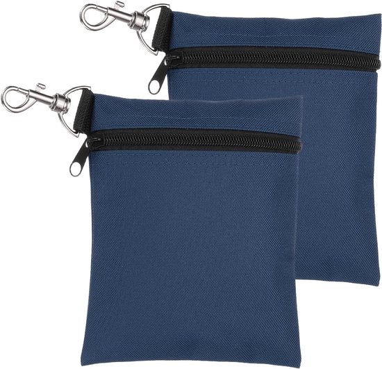 Golftheetas 5,5 x 6,7 inch - marineblauw - professionele ritssluiting - organizer voor golfaccessoires - 2 stuks - ServiceTopper