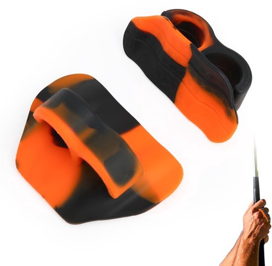 - Golftraining Griphulpen - Siliconen Golfswingtrainingstools - Zwart Oranje - Houdingsoefeningen voor Beginners - 2 Stuks