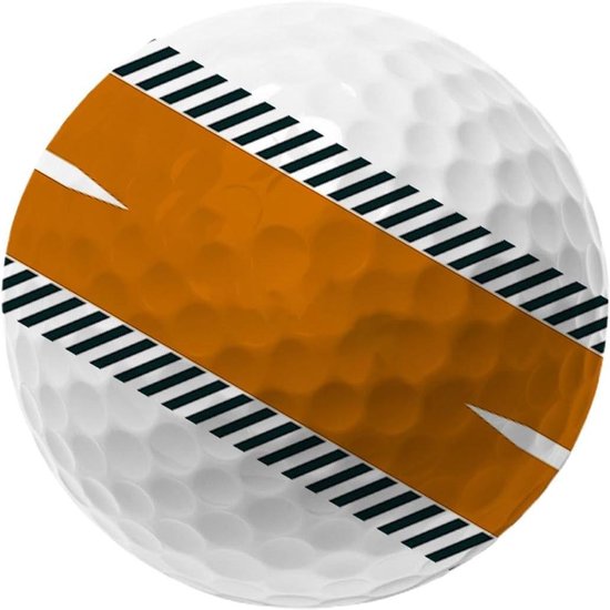 Golftrainingsbal - Oefen golfbal - Golf houding verbeteren - Oranje lijnen ontwerp - 531 Inch diameter - Oranje