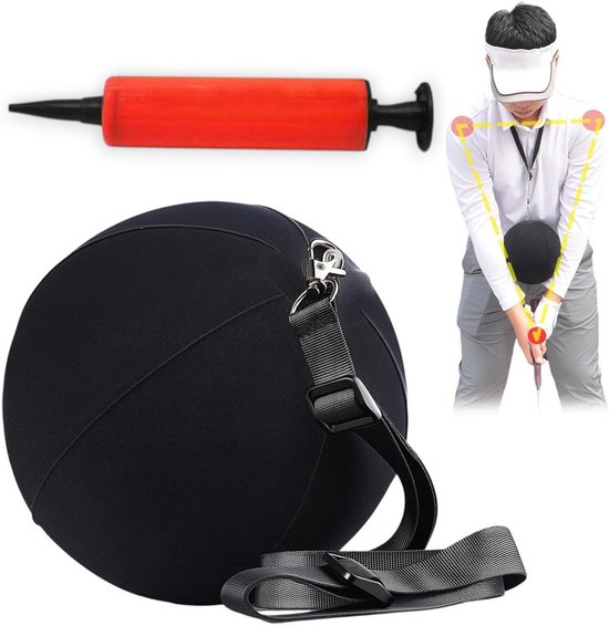 Golftrainingshulpmiddel, slimme golfswingtrainingsbal, opblaasbaar draagbaar golftrainingsapparaat voor het corrigeren van de armstrekking tijdens de swing, indoor golfoefentool - inclusief luchtpomp. van Merkloos