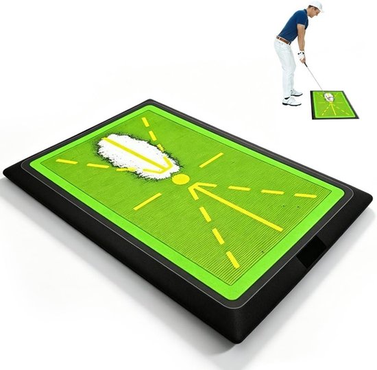 Golftrainingsmat 44,4 x 30,8 cm - Oefenmat met antislip rubberen basis voor nauwkeurige balstriking, golfswing en training voor beginners en gevorderden