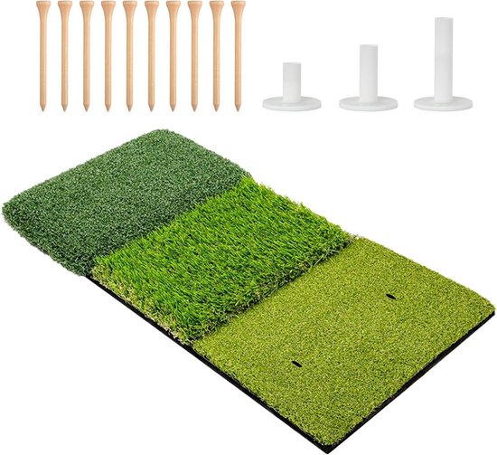 Golftrainingsmat - Oefenplatform golf - Golfslag oefenen - Opvouwbaar ontwerp - 64x40cm - Groen