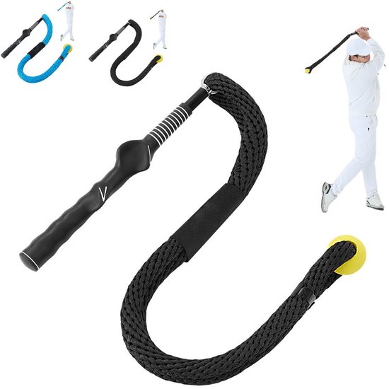 Golftrainingsmateriaal, Golf Swing Trainer Touw Golf Trainingshulpmiddel Verbeter Snelheid Tempo Ritme Swing Kracht Flexibiliteit Warm Up Golf Training Voor Beginners En Gevorderden - A Zwart