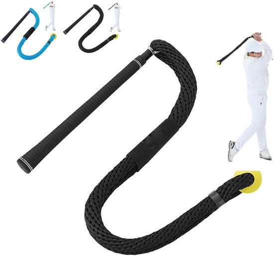 Golftrainingsmateriaal, Golf Swing Trainer Touw Golf Trainingshulpmiddel Verbeter Snelheid Tempo Ritme Swing Kracht Flexibiliteit Warm Up Golf Training Voor Beginners En Gevorderden - B Zwart