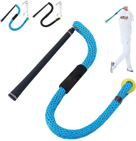 Golftrainingsmateriaal, Golf Touw Swing Trainer, Professioneel Golf Swing Trainingshulpmiddel om Snelheid, Tempo, Ritme, Flexibiliteit en Kracht te Verbeteren, Golf Warm-Up Trainingsapparatuur voor Golfers van Alle Niveaus - B Blauw van Merkloos