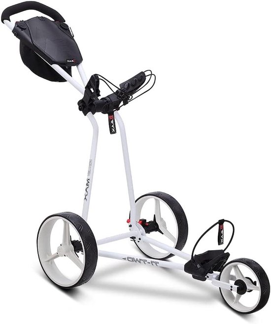 Golftrolley 3-wiel - Golfkar Duwkar - Golfen Ondersteunen - Bijzonder Lichtgewicht - 65 kg - Wit