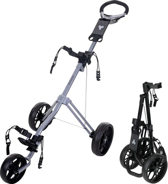 Golftrolley - 3 Wiel Trolley - Golfen Ondersteunen - Eenvoudig Opvouwbaar - 78x42x40 cm - Zilver