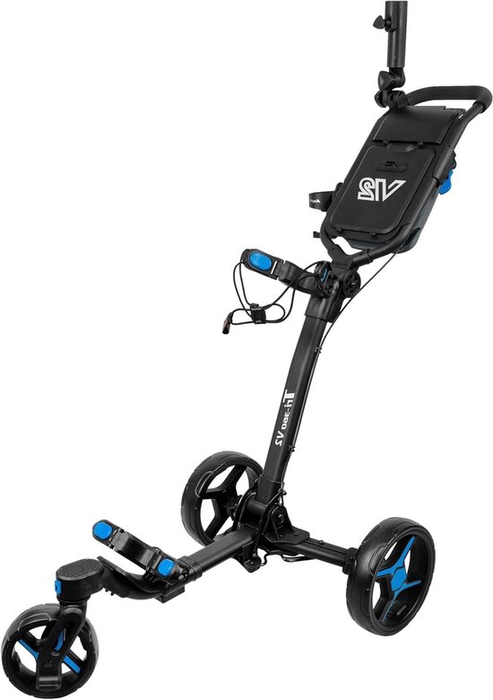 Golftrolley 3 Wielen - Golfkar Golfbuggy - Golfen Ondersteunen - 360 Graden Voorwiel - 35 x 28 x 65 cm
